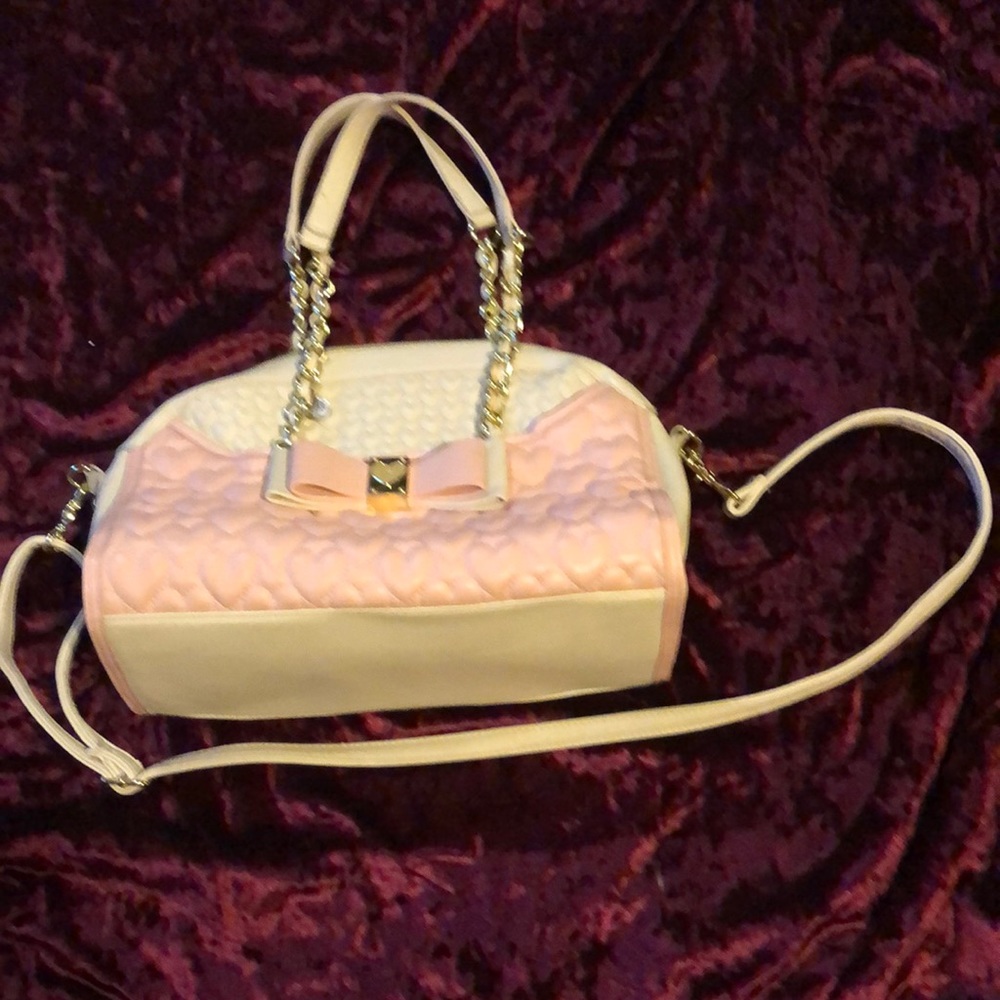 Pink and Beige Betsy Johnson satchel